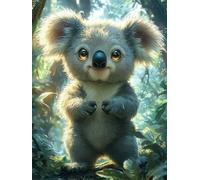 Diamond Painting Animal Diamond Art Kits Adults 40x60 cm DIY 5D Full Drill Koala Dimond Art Kit for Beginners Crystal Embroidery Canvas Painting for Relaxation and Bedroom Decor with Tools H-238