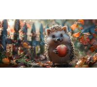 Diamond Painting Animal Diamond Art Kits Adults, 4x8inch Mini Dimond Art Hedgehog Gem Arts and Crafts Paintings, DIY Full Drill Crystal Rhinestone Mosaic Kits with Accessories, Home Decor J2-1812