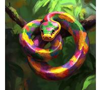Diamond Painting Animal Diamond Art Kits Adults Beginners Snake Crystal Art Kits, DIY 5D Full Drill Square Gem Embroidery Cross Stitch Canvas Painting for Home Decor, Gifts for Women 35x35 cm Y-9