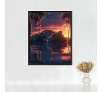 Diamond Painting Animal Diamond Art Kits Adults, Cougar Full Drill Crystal Art Kits for Adults Beginners, Cross Stitch Embroidery Crafts Pictures, for Home Wall Decor, Gifts 32x40in/80x100cm PJY9 D-J