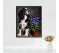 Diamond Painting Animal Diamond Art Kits Adults, Dog Full Drill Crystal Art Kits for Adults Beginners, Cross Stitch Embroidery Crafts Pictures, for Home Wall Decor, Gifts for Women 32x44in PJY9 F-1