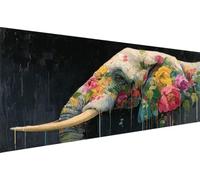 Diamond Painting Animal Diamond Art Kits Adults Elephant DIY Crystal Art Kits 5D Rhinestone Cross Embroidery Painting Full Drill Dimond Dots Paintings for Home Wall Decorate Girl Gift 90x180cm YZ-657
