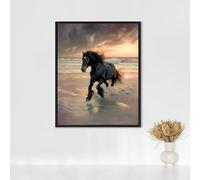 Diamond Painting Animal Diamond Art Kits Adults, Horse Full Drill Crystal Art Kits for Adults Beginners, Cross Stitch Embroidery Crafts Pictures, for Home Wall Decor, Gifts for Women 12x16in PJY9 8-9