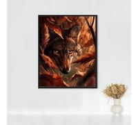 Diamond Painting Animal Diamond Art Kits Adults, Wolf Full Drill Crystal Art Kits for Adults Beginners, Cross Stitch Embroidery Crafts Pictures, for Home Wall Decor, Gifts for Women 28x38in PJY9 O-G