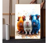 Diamond Painting Animal Large Diamond Art, Crystal Art Guinea Pig Dimond Painting Full Drill Cross Stitch Embroidery 5D DIY Mosaic Kits for Adults for Home Room Wall Decor, Gifts Girl 20x30cm -h251V5