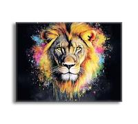 Diamond Painting Animal Lion Diamond Art Kits Adults, DIY Rhinestone Embroidery Cross Stitch Kits for Adults, 5D Full Drill Crystal Art and Crafts, Room Decor Pictures, Gifts for Women 28x40in Z-j-215