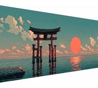 Diamond Painting Architecture Diamond Art Kits Adults, Sunset Crystal Art Kit for Adults Kids DIY 5D Round Full Drill Gem Dots Rhinestone Embroidery Crafts Pictures, Home Wall Decor 60x120cm p7-p14