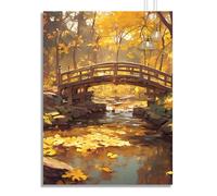 Diamond Painting Art Autumn Diamond Art Kits Adults Bridge DIY 5D Full Gem Crystal Rhinestone Mosaic Embroidery Cross Stitch Canvas Painting Paint by Numbers Adults Home Wall Decor Gifts 40x50cm z219f