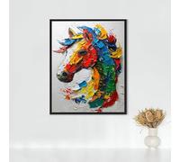 Diamond Painting Art Diamond Art Kits Adults, Horse DIY Full Drill Crystal Art Kits for Adults Beginners, Cross Stitch Embroidery Crafts Pictures, for Home Wall Decor, Gifts for Women 12x16in PJY9 J-3
