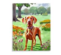 Diamond Painting Art Kits Vizsla Dog 5D DIY Diamond Painting Kits for Adults, Full Drill Round Diamond Painting, Art Craft for Home Wall Decor 12x16inch(30x40cm) Frameless