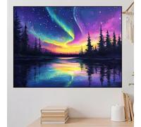 Diamond Painting Aurora Diamond Art Kits Adults 100x70cm Forest 5D DIY Full Crystal Gem Art Kits, Paint by Numbers for Adults Kids Beginners Embroidery Cross Stitch Painting, Home Office Decor zhad150