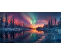 Diamond Painting Aurora Diamond Art Kits Adults, 20x40inch Large Dimond Art Snow Scene Gem Arts and Crafts Paintings, DIY Full Drill Crystal Rhinestone Mosaic Kits with Accessories, Home Decor J2-4115