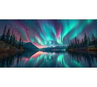 Diamond Painting Aurora Diamond Art Kits Adults, 4x8inch Mini Dimond Art Landscape Gem Arts and Crafts Paintings, DIY Full Drill Crystal Rhinestone Mosaic Kits with Accessories, Home Decor J2-1412