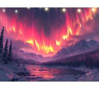 Diamond Painting Aurora Diamond Art Kits Adults Snow 5D Dimond Painting Kits for Kid, Crystal Rhinestone Embroidery Canvas Paintings, Small Crystal Art Accessories for Bedroom Decor 100x135cm K9-1300