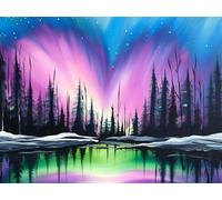 Diamond Painting Aurora Large Diamond Art Kits Adults 60x45cm, Forest Crystal Art Kits for Adults Beginners, 5D DIY Full Drill Dimond Crystal Crafts, Dimond Painting for Home Wall Room Decor, Model 73