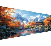 Diamond Painting Autumn,Architecture Diamond Art Kits For Adults Kids Diy Round Drill Crystal Arts And Crafts For Adults,5D Dimond Embroidery Paint By Numbers For Room Decor Gifts 50x100cm Q1-729
