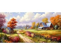 Diamond Painting Autumn Farmhouse Diamond Art Kits Adults&Kids, 5D Diamond Dots Large Dimond Picture Art, DIY Crystal Rhinestone Embroidery Crafts, for Home Wall Decor Gifts (20x40Inch/50x100cm),G151