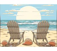 Diamond Painting Beach Large Diamond Art Kits Adults 80x60cm, Ocean Crystal Art Kits for Adults Beginners, 5D Full Drill Dimond Crystal Crafts, Dimond Painting for Home Wall Room Decor Gift, Model 547