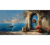 Diamond Painting Beach Large Diamond Art Kits for Adults Lscape, 5D Crystal Rhinestone Embroidery Pictures, Sequin Gem Art Crafts for Adults, Christmas Home Wall Craft Decoration 120x60 cm c-5116