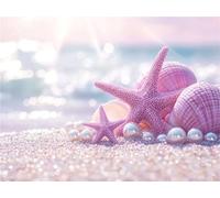 Diamond Painting Beach Pearl Diamond Art kits Adults Crystal Art Crafts for Adults Mosaic Making 5D DIY Kids Beginner Embroidery Cross Stitch Dimond Painting Kit Home Wall Decor Gifts 80x100cm a-87