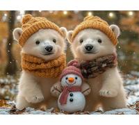 Diamond Painting Bear Diamond Art Kits Adults Snowman 5D Dimond Painting Kits for Kid, Crystal Rhinestone Embroidery Canvas Paintings, Small Crystal Art Accessories for Bedroom Decor 25x35cm K9-3092