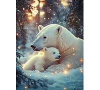 Diamond Painting Bear, Winter Diamond Art Kits Adults, Full Drill Crystal Art, 5D DIY Painting Kits for Beginners, for Home Wall Decor, Holiday Gifts, Relaxing & Stress Relief Activity 70x95cm f-650