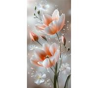 Diamond Painting Beautiful Tulips,5D DIY Diamond Art Kits for Adults Beginners,Diamond Painting Kit Round Drill Full Drill Crystal Gem Arts Picture for Home Wall Decor 30x70 cm