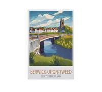 Diamond Painting，Berwick upon Tweed Northumberland，Full Round Diamond Embroidery Kits Cross Stitch Crystal Rhinestone Pictures Arts Craft Home Wall Decoration（50 x 60 cm/19.68 x 23.62 inches）-FX82