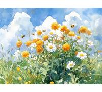 Diamond Painting Blue Sky Diamond Art Kits Adults, 5D Flower Crystal Art and Crafts Kit for Beginner, DIY Full Drill Cross Stitch Embroidery Sequin Gem Paintings, for Home Wall Decor 24x32inch K-3258