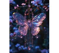 Diamond Painting Butterfly, Crystal Diamond Art Kits Adults with Full Accessories, Full Drill Crystal Art Crafts Pictures Kits, Embroidery Cross Stitch Gem Paintings for Wall Decor 60x80 cm -KF2506DR