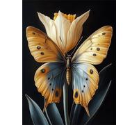Diamond Painting Butterfly Diamond Art Kits Adults 60x90 cm DIY 5D Full Drill Gold Dimond Art Kit for Beginners Crystal Embroidery Canvas Painting for Relaxation and Bedroom Decor with Tools H-457