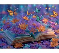 Diamond Painting Butterfly Diamond Art Kits Adults, Books Dimond Painting 5D DIY Full Round Drill Gem Embroidery Cross Stitch Kits Crafts for Wall Art, Home Bedroom Decor, Gifts 52"x40" -zjn250114C