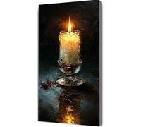 Diamond Painting Candle Diamond Art Kits Adults, Fire Crystal Art Kits for Adults DIY 5D Round Drill Gem Dots Embroidery Paintings Crafts Picture, Gifts for Women, Home Wall Decor 40x80cm pz7-j3