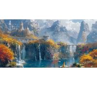 Diamond Painting Castle Diamond Art Kits Adults, 28x56inch Large Dimond Art Autumn Gem Arts and Crafts Paintings, DIY Full Drill Crystal Rhinestone Mosaic Kits with Accessories, Home Decor J2-817