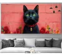 Diamond Painting Cat Diamond Art Flower Crystal Art Painting for Adults,Full Square Crystal Rhinestone Embroidery Pictures Canvas Crafts Painting by Numbers for Children,Wall Decor 20x40inch M-Y565