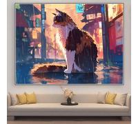 Diamond Painting Cat Diamond Art Kits Adults 40x30cm Cute 5D DIY Full Crystal Gem Art Kits,Paint by Numbers for Adults Kids Beginners Embroidery Cross Stitch Canvas Painting,Home Office Decor zhad378