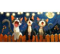 Diamond Painting Cat Diamond Art Music, 5D Dimond Painting Kits for Adults DIY Crystal Rhinestone Crafts, Gem Art Kits Kids, Paint by Numbers for Adults Beginners for Bedroom Decor 40x80cm FD-5393