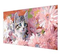 Diamond Painting Cat Diamond Art Plant Round Crystal Art Kits for Adults Gift, DIY Rhinestone Sequin Gem Full Drill Painting Crafts for Adults Kits, Home Art Pictures Decoration 23.6x47.2in K#-1098