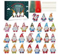 Diamond Painting Christmas Gnome Advent Calendar 2025, Diamond Art Calendar with 24 Unique Gnomes, DIY Crafts Advent Calendar, Keychain, Surprise Christmas Gift for Kids, Girls, Women, Adult (Green)