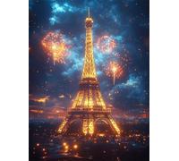 Diamond Painting City Diamond Art Kits Adults 20x30 cm DIY 5D Full Drill Fireworks Dimond Art Kit for Beginners Crystal Embroidery Canvas Painting for Relaxation and Bedroom Decor with Tools H-263