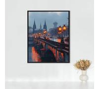 Diamond Painting City Diamond Art Kits Adults, Church Full Drill Crystal Art Kits for Adults Beginners, Cross Stitch Embroidery Crafts Pictures, for Home Wall Decor, Gifts 32x44 inch PJY9 C-0