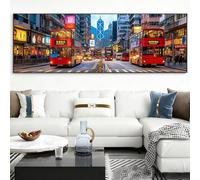 Diamond Painting City, Street Diamond Art Kits Adults Beginner, 5D Full Drill Crystal Art Kits, Mosaic Gem Rhinestone Embroidery Crafts for Adults, 32x96 Inch Large Canvas for Home Wall Decor,Model233