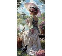 Diamond Painting Classical, Beauty Diamond Art Kits Adults Beginner, 5D Square Full Drill Crystal Art Kits Mosaic Gem Embroidery Crafts for Adults, 20x40 Inch Large Canvas for Home Wall Decor,Model758