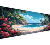 Diamond Painting Coastal,Coconut Grove Diamond Art Kits For Adults Kids Diy Round Drill Crystal Arts And Crafts For Adults,5D Dimond Embroidery Paint By Numbers For Room Decor Gifts 50x100cm Q1-739
