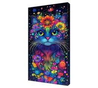 Diamond Painting Color Cat Diamond Art Accessories, Large Dimond Art for Adults Kits, 5D DIY Full Drill Kids Embroidery Painting, Beginner Crystal Crafts Dimond Kits, Home Decor Gifts 20x40cm J-533