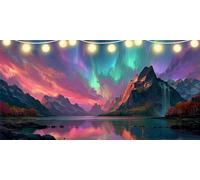 Diamond Painting Color Diamond Art Aurora, 5D Dimond Painting Kits for Adults DIY Crystal Rhinestone Crafts, Gem Art kits Kids, Paint by Numbers for Adults Beginners for Room Decor 100x200cm FD-5660