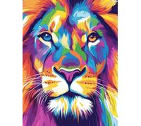 Diamond Painting Color Diamond Art Kits Adults Lion, Crystal Art Kits for Adults Beginners, 5D Full Drill Dimond Crystal Rhinestone Crafts, Dimond Painting for Home Wall Decor Gift 45X60CM, Model 322