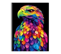 Diamond Painting Color Eagle Diamond Art Arts and Crafts for Adults Embroidery Kit, DIY Gem Art Kits for Beginners Full Drill Crystals Decoration Paint for Home Wall Decoration Gifts 80x110cm P-q-7882