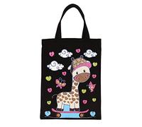 Diamond Painting Cotton Bag 12x15 IN/ 30x38 cm Shopping Bag Cotton Bags Fabric Bag Grocery Bags Cotton Plain Tote Bags for Daily Life with Two Long Handles Painting by Numbers for Women Men Giraffe