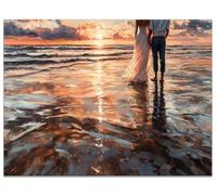 Diamond Painting Couple, DIY Sea Diamond Art Kits Adults Large Paint by Numbers for Adults 70x50 cm Crystal Art, Rhinestone Cross Stitch Craft Canvas Painting for Home Wall Decor, Gifts for Men Y9-130